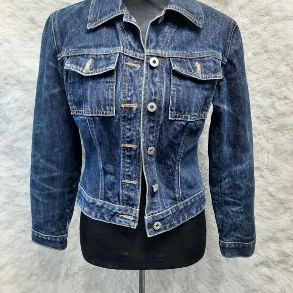 Vintage Guess Women's Blue Denim Jacket Made in USA Size: S - Picture 9 of 9